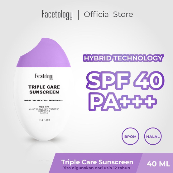 FACETOLOGY TripleCare Sunscreen Sunblok Sunblock Wajah Muka