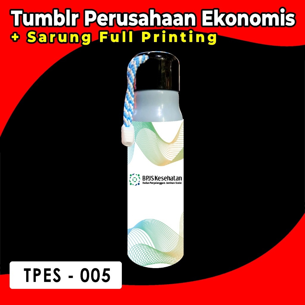 Botol Kaca Perusahaan BPJS KESEHATAN/Tumblr kaca Ekonomis/Botol Minum Kaca Full Printing
