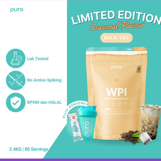 PURO ISOPRO WPI 90 WHEY ISOLATE 1.2kg - Milk Tea