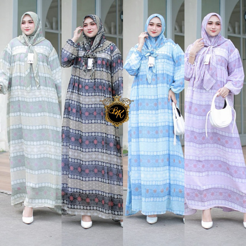 Terbaru Gamis  Free Hijab Jumbo Ld 120 |One Set Gamis + Hijab Ceruty |Gamis Set Hijab Jumbo |Longdre