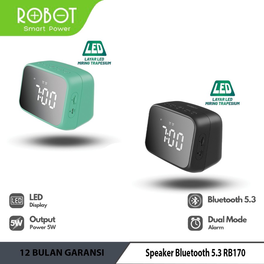 SPEAKER BLUETOOTH ROBOT RB170 / RB550 / RB150 SPEAKER LED ALARM CLOCK