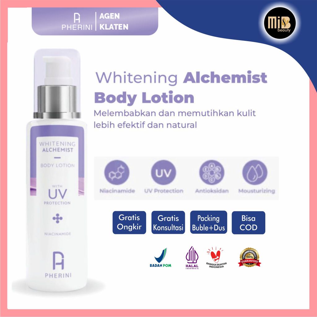 NEW Pherini Whitening Body Lotion Alchemist With UV Protection Niacinamide 130 ml