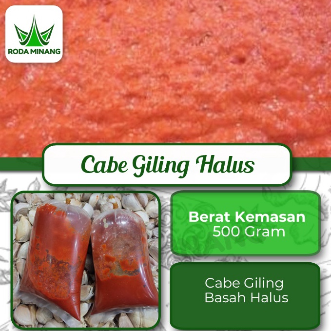 

HEMAT PROMO Cabe merah giling halus segar Giling basah asli 5 Gram Giling Halus