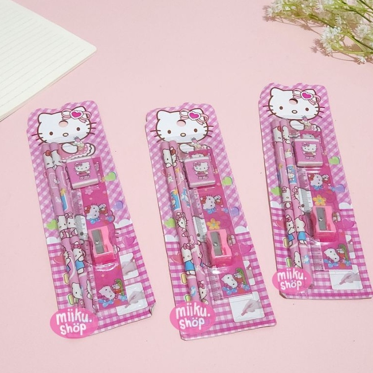 

BEST SELLER MINI STATIONERY SET 5IN1 HELLO KITTY