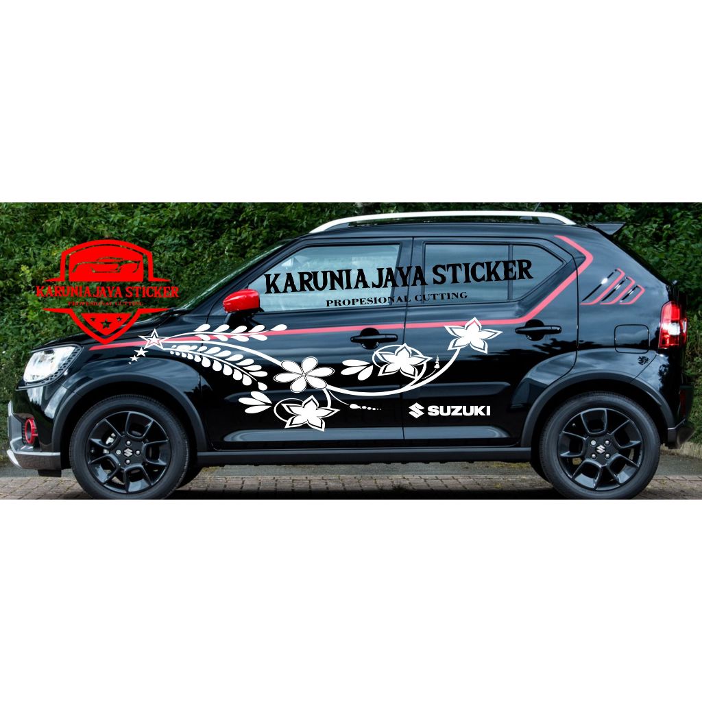 Stiker cutting mobil ignis stiker bodi list samping mobil suzuki ignis terbaru