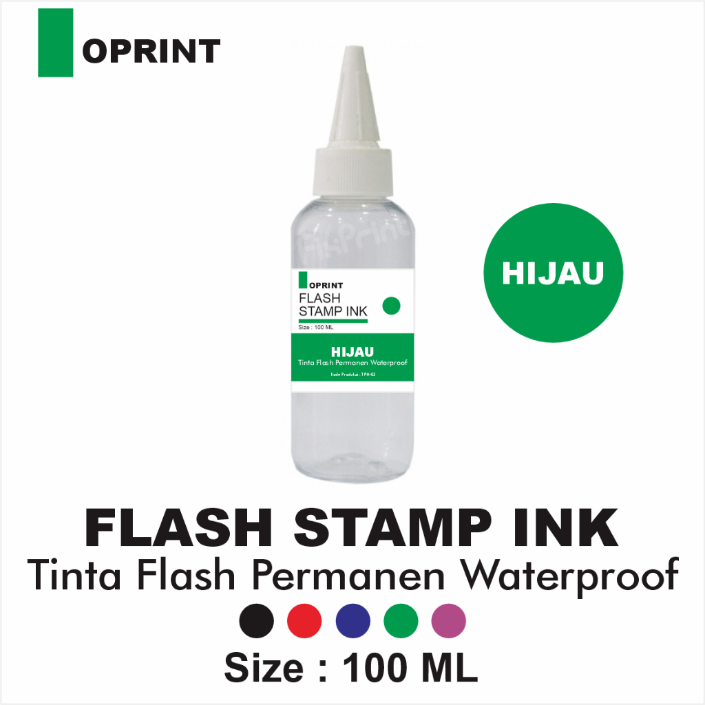 

Tinta Stempel Flash PLASTIK Permanen Waterproof 100 ml