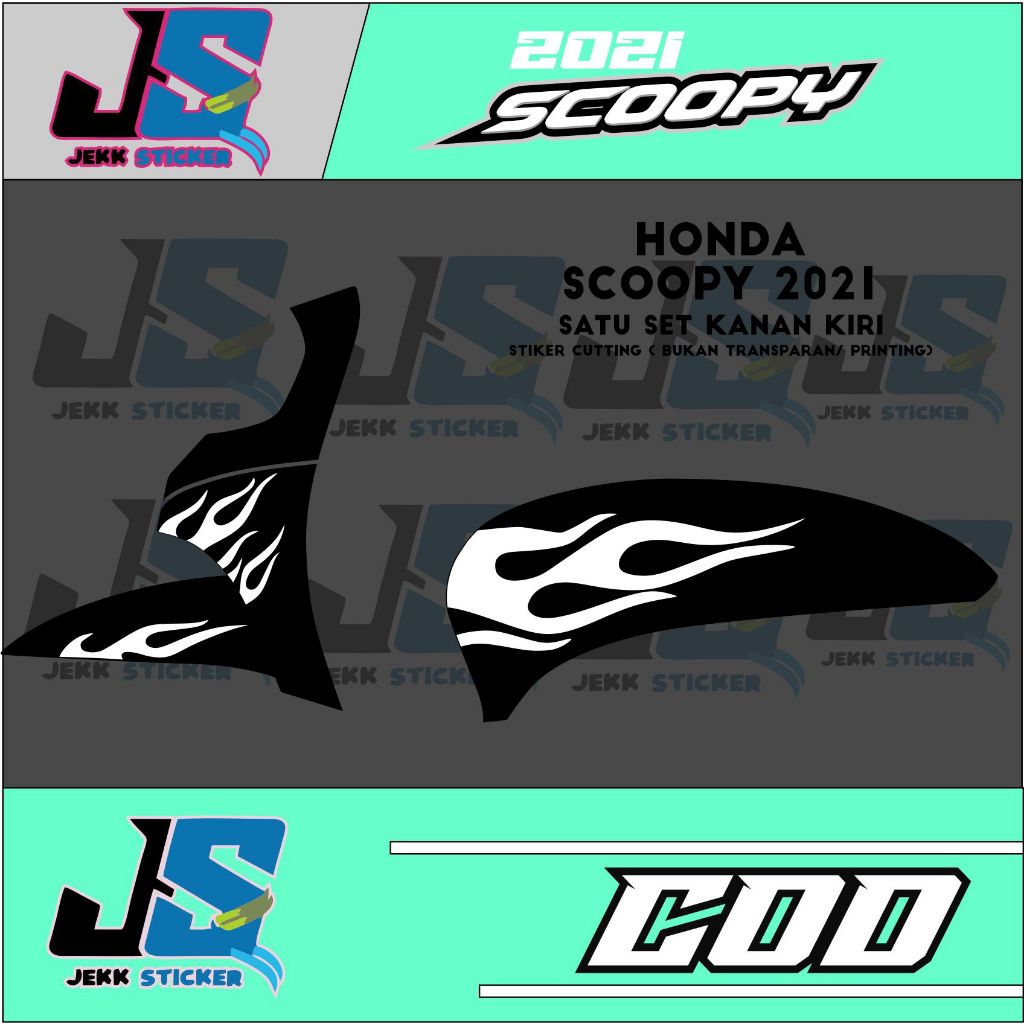 CUTTING STIKER STRIPING SCOPY 2021 DESIGN API HOT WHEELS