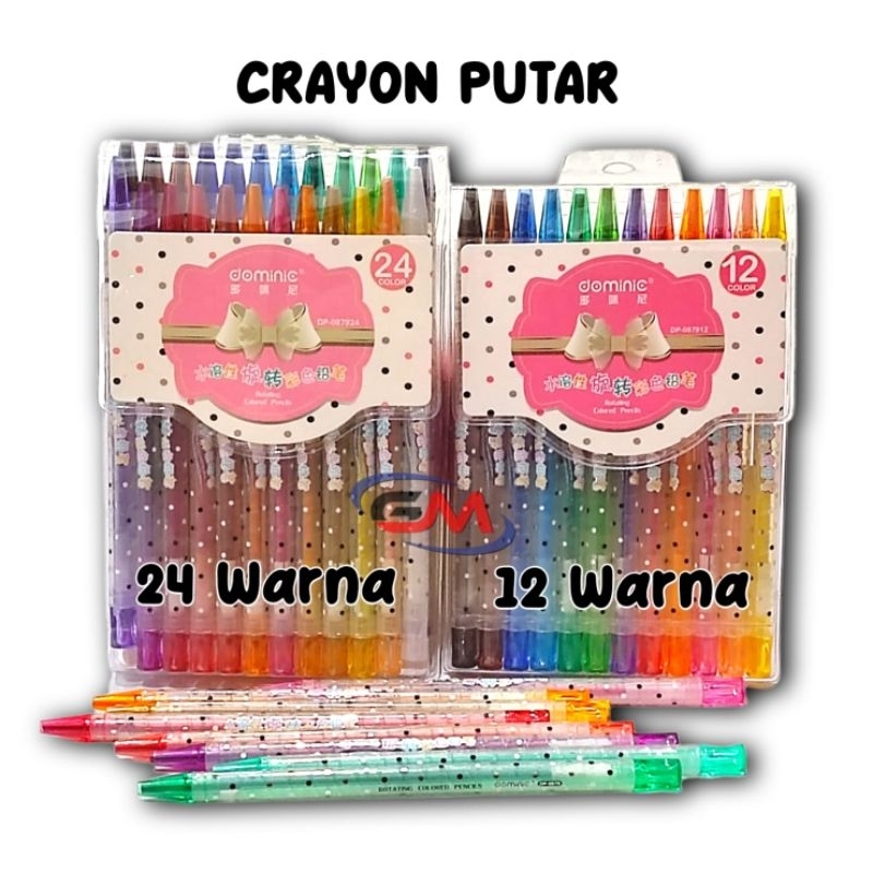 

Crayon Putar Panjang 12 & 24 Warna / Pen Crayon / Crayon Warna / Pensil Warna / Krayon Pastel Murah