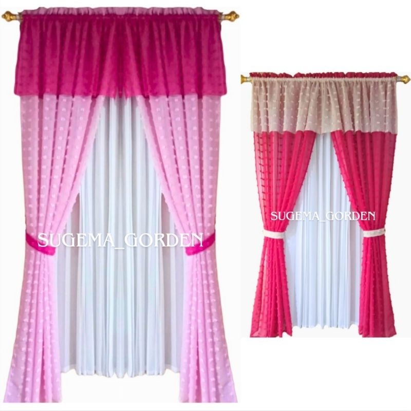 Gorden Serut Polos Jendela Pintu Tengah Gorden Serut Poni Pintu Kamar