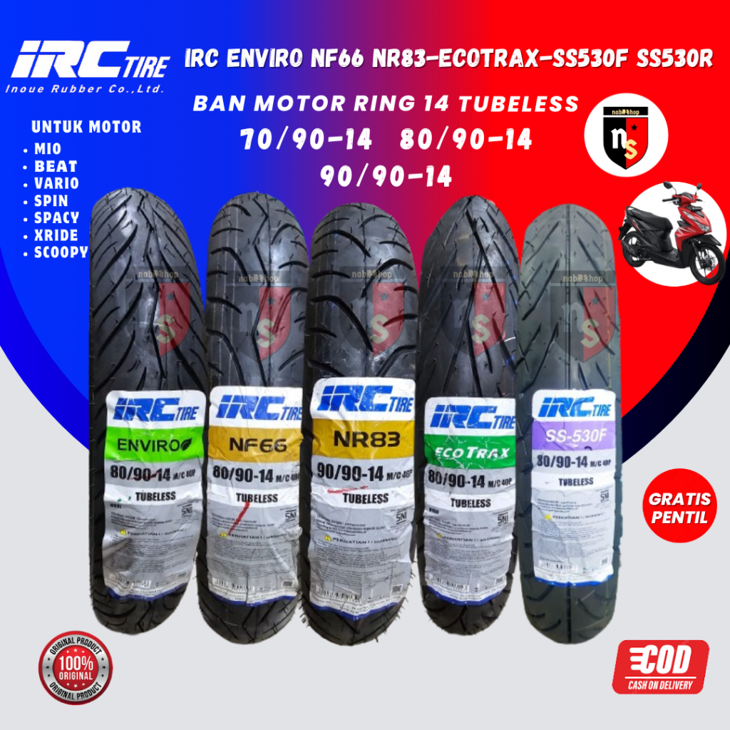 Hermansyah_toba - BAN IRC GP5 TUBELESS RING 14 17 70/90-17 80/90-17 Ban Motor Bebek Matic Jupiter