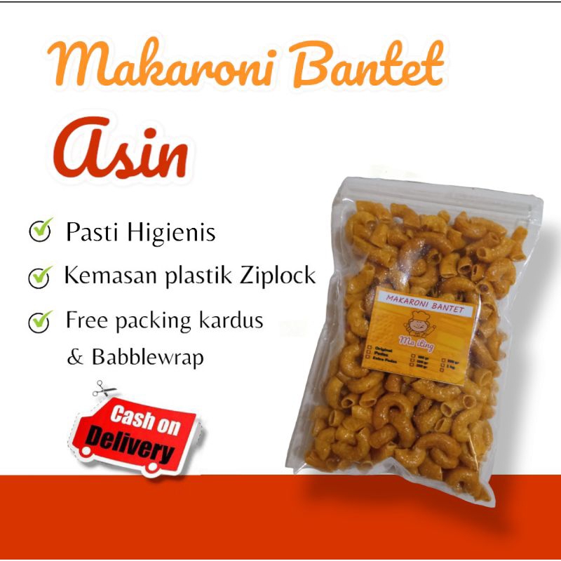 

Cemilan Makaroni Bantet Asin 90 Gram