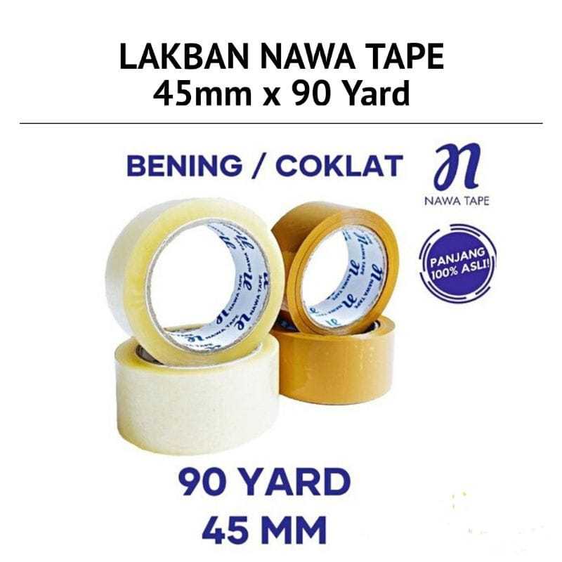

LAKBAN NAWA TAPE BENING/COKLAT 45X90YARD KUALITAS BAGUS SUPER LENGKET