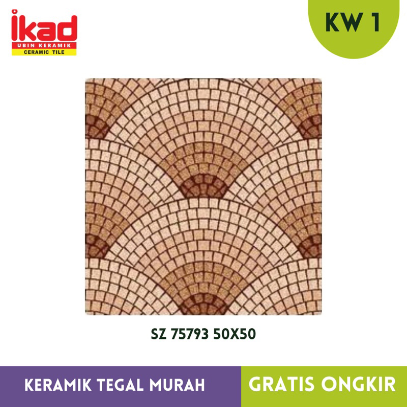 Keramik Teras 50x50 IKAD motif 3 Dimensi SZ75793 / SZ 74793 KW1