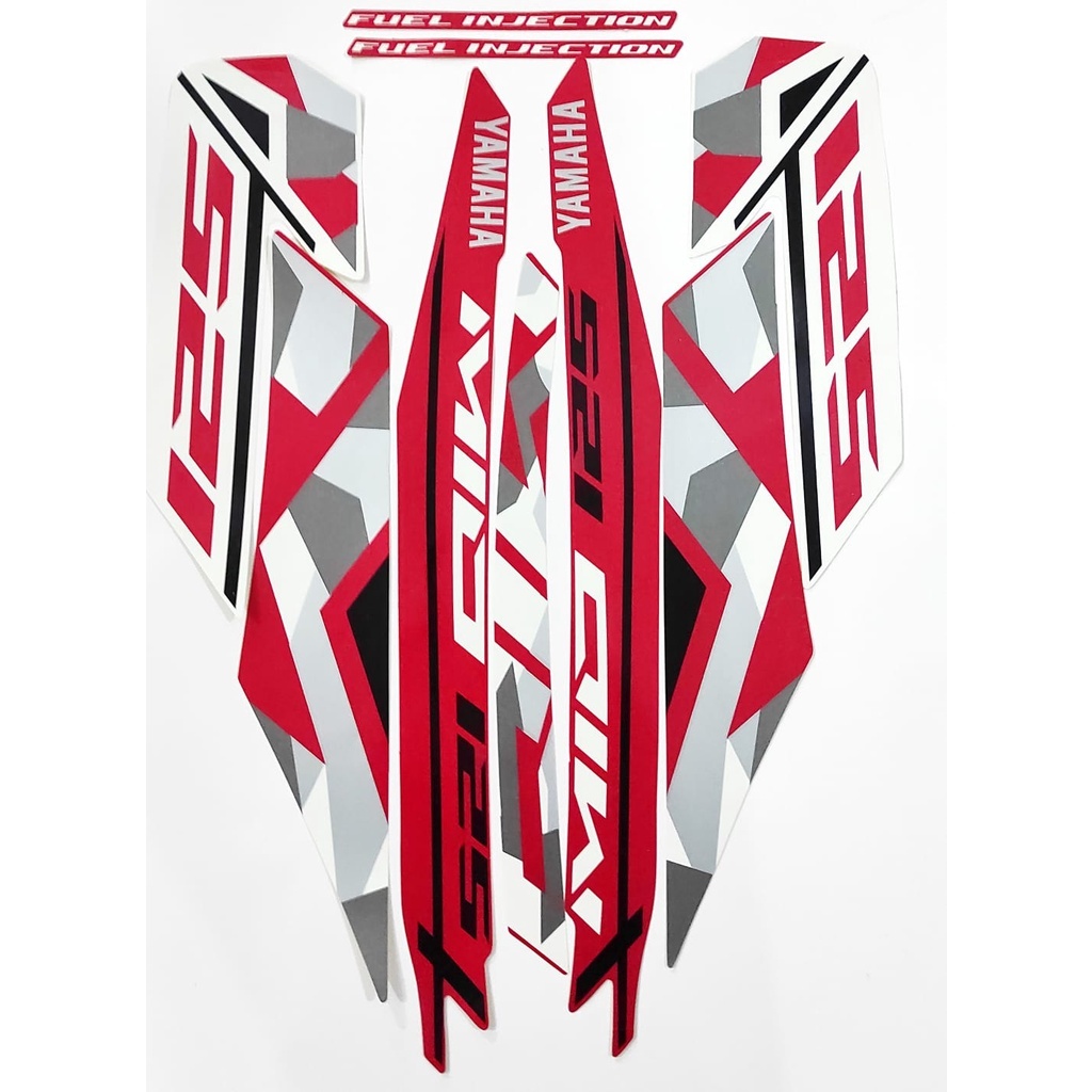 stiker striping motor yamaha mio m3 125 tahun 2016 warna merah terbaik