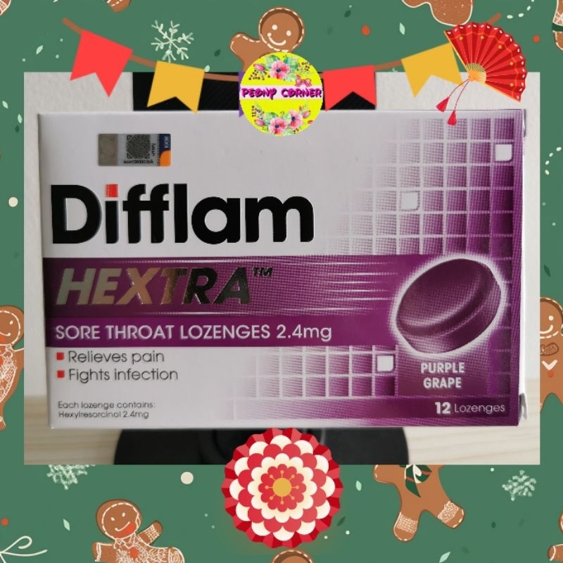 

DIFFLAM HEXTRA SORE THROAT LOZENGES PERMEN PELEGA TENGGOROKAN