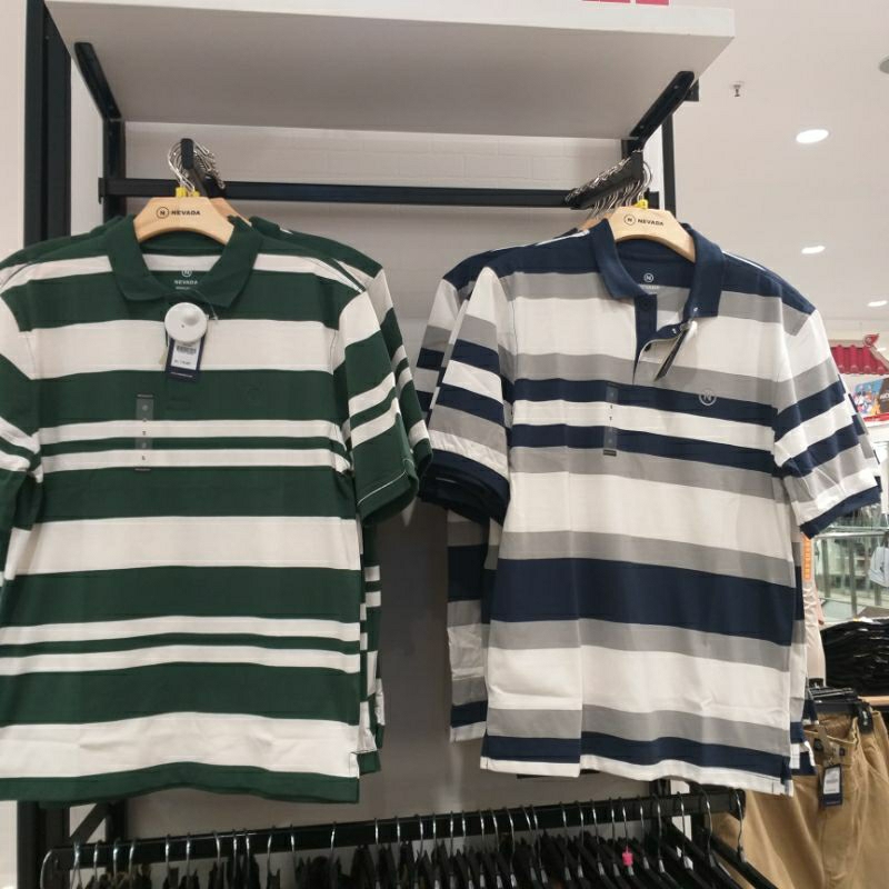 Nevada Kaos Polo Berkerah Pria Motif Garis-Garis Super Halus Original Brand Matahari