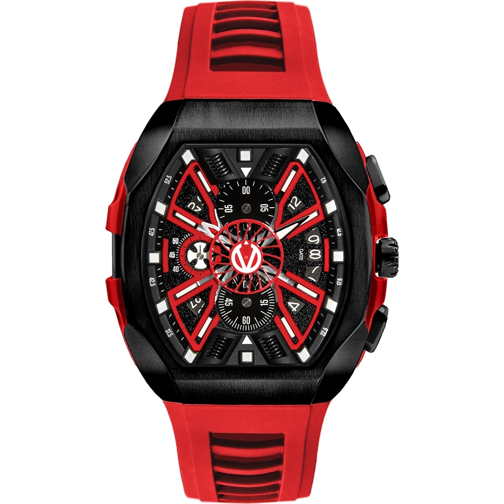 Jam Tangan Pria Tali Karet Christ Verra CV 12080G-36 BLK/RED