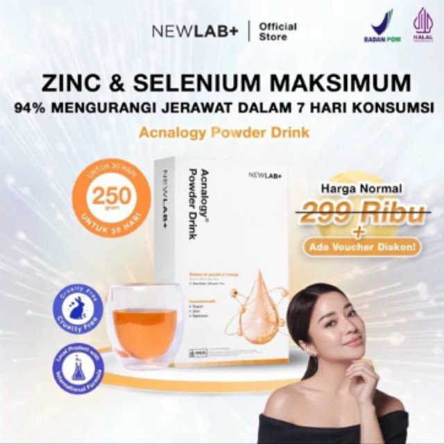 READY NEWLAB /Beaudelab Acnalogy Powder Drink | Obat Minum Jerawat | Minuman Antioksidan | Penghilan