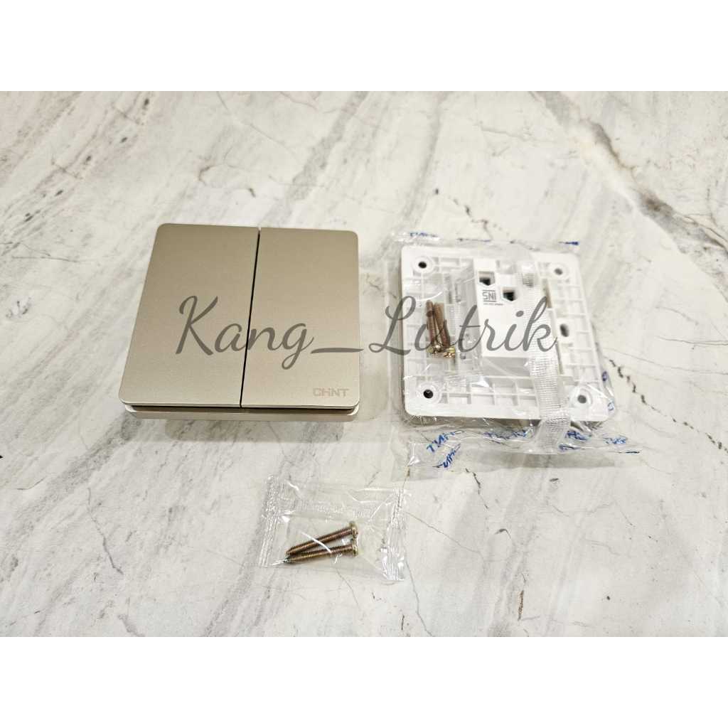 Saklar Seri Gold Chint / Saklar Double Chint Gold NEW2-M00304