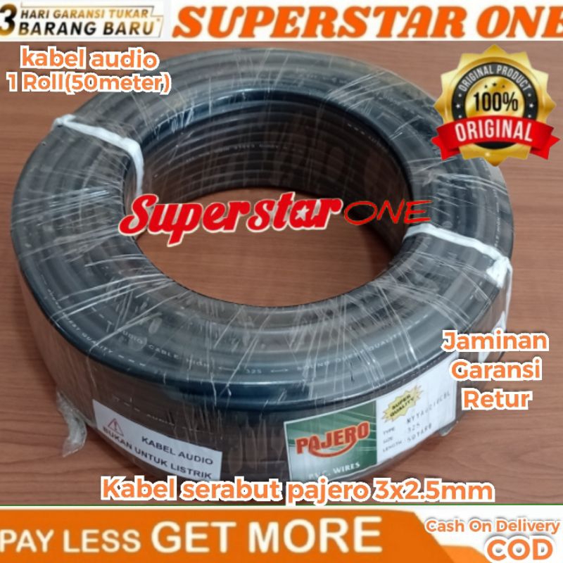 (Roll)Kabel listrik pajero 3x2,5mm/3x2.5mm panjang 50 meter/audio kabel