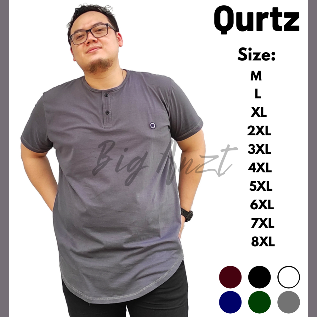 (PROMO) Kaos Kurta lengan pendek Pria Oversize Dewasa Muslim Jumbo Bahan Cotton Combad 30s Premium |