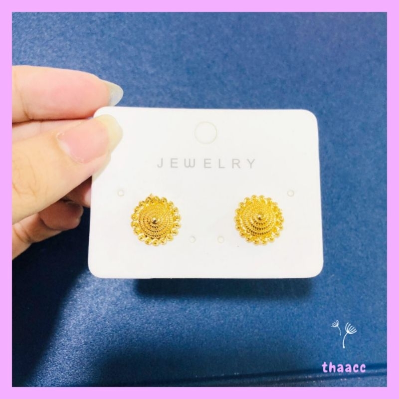 Anting tusuk polos motif borobudur bulat xuping ( Giwang Toraja )