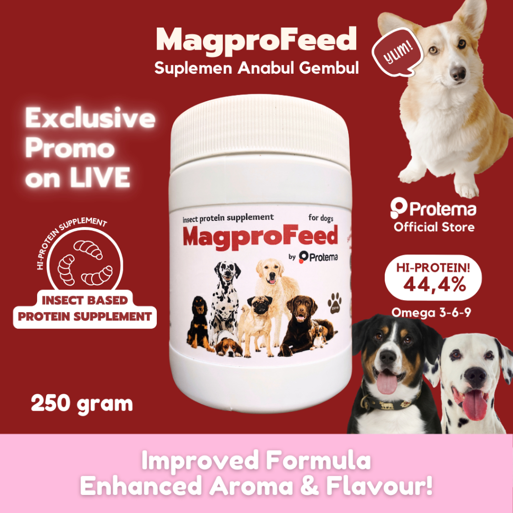 

23bagusmenshop - Maggpro Suplemen Protein Anjing 250gr Vitamin Penambah Nafsu Makan Nutrisi