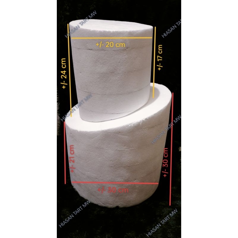 Dummy Kue Sterofoam Gabus Bundar Miring / Wonky Style Styrofoam Cake / Dekorasi Hiasan Kue Pernikaha