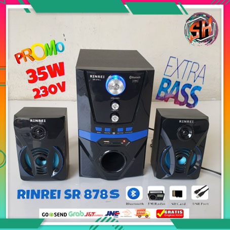 Speaker Bluetooth Speaker Multimedia 2.1 Super Bass RINREI SR 878 S TERBARU
