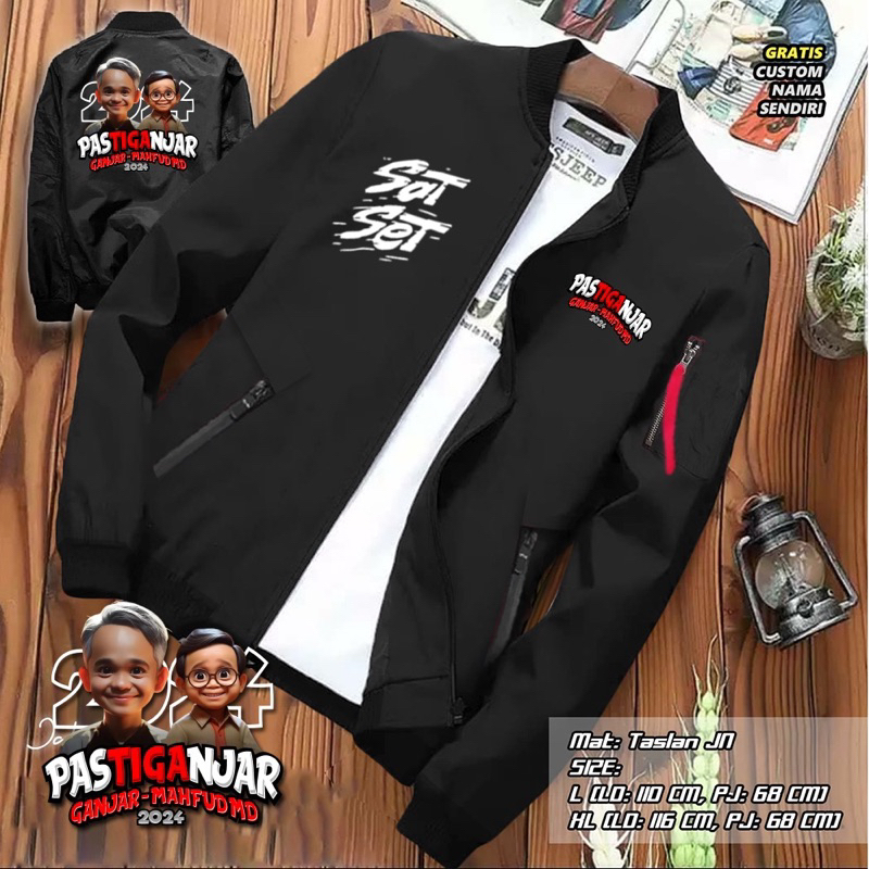 JAKET BOMBER SAT SET GANJAR / BOMBER HODDIE GANJAR MAHFUD / JAKET RELAWAN GANJAR / GANJAR FOR PRESID
