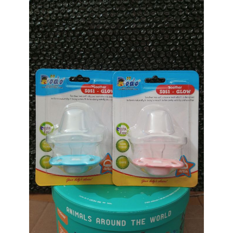 Empeng bayi DODO / Soother S051-GLOW / dot gepeng