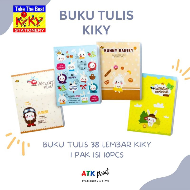 

ATK-POINT | KIKY buku tulis isi 38 lembar per pack 10 buku / BT KIKY POLOS/WARNA