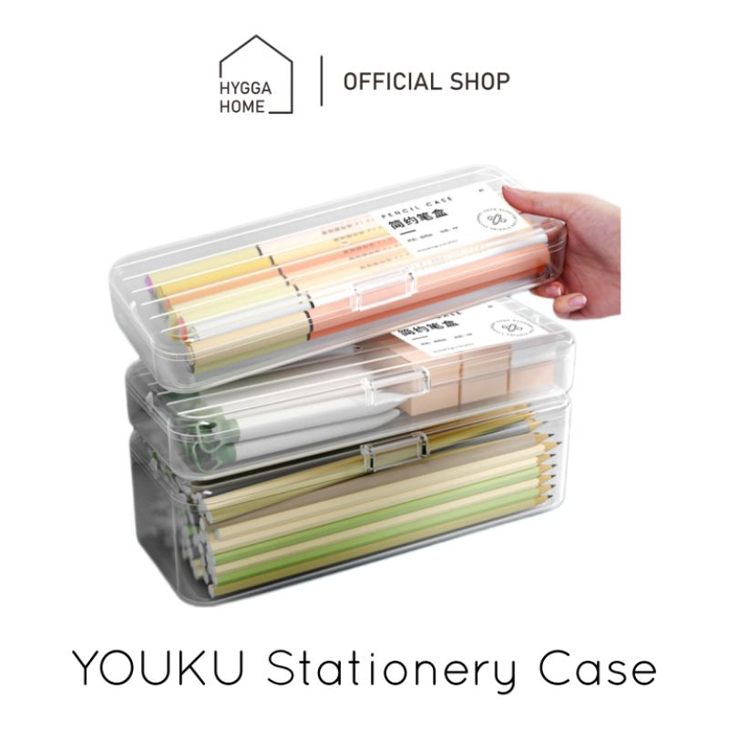 

Hygga Home YOUKU Kotak Pensil Alat Tulis Minimalis Serbaguna Kotak Nail Art Stationery Case
