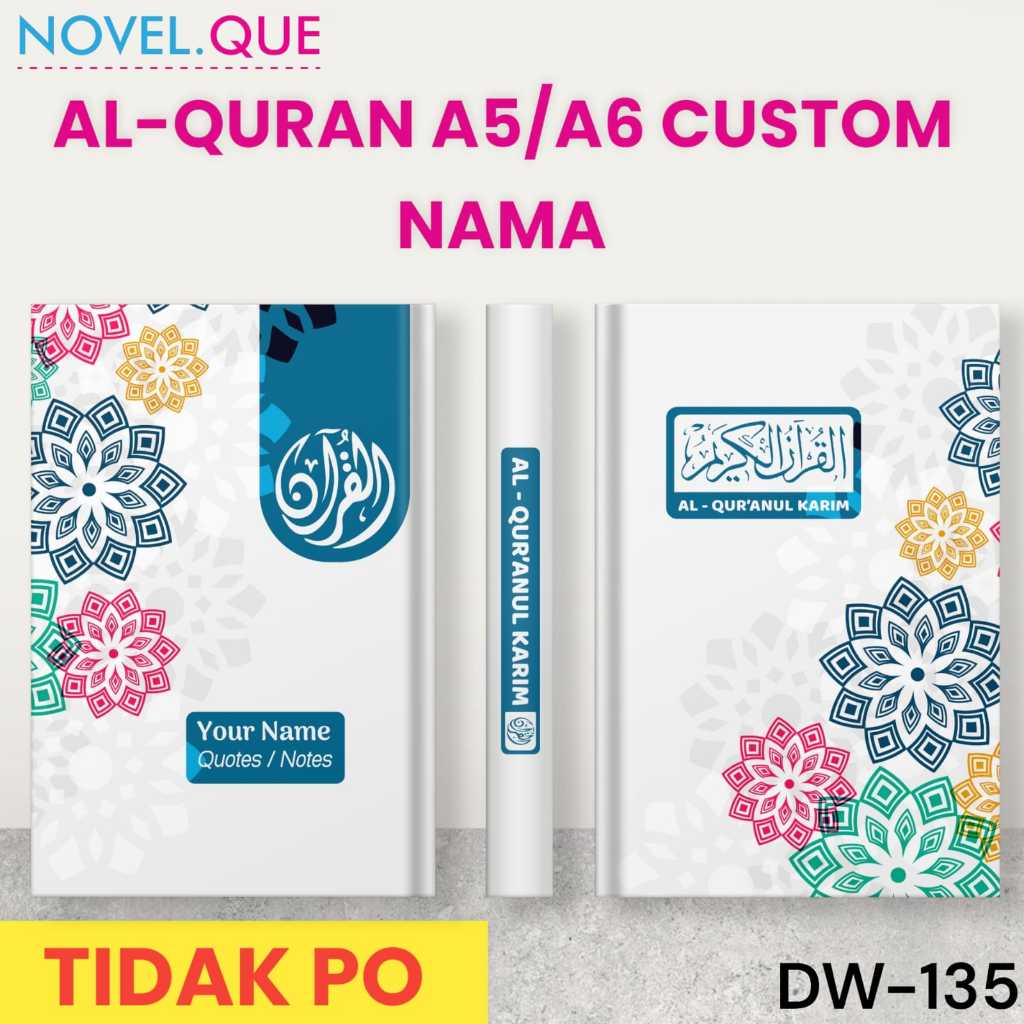 Quran A5/A6 Custom Nama Hardcover Bisa Tulis Nama di Cover / Al Quran A5/A6 DW-135Terjemahan Per Kat