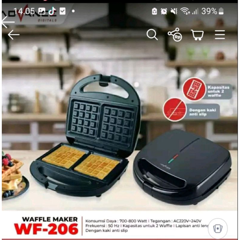 ADVANCE WAFFLE MAKER/CETAKAN WAFFLE WF-206