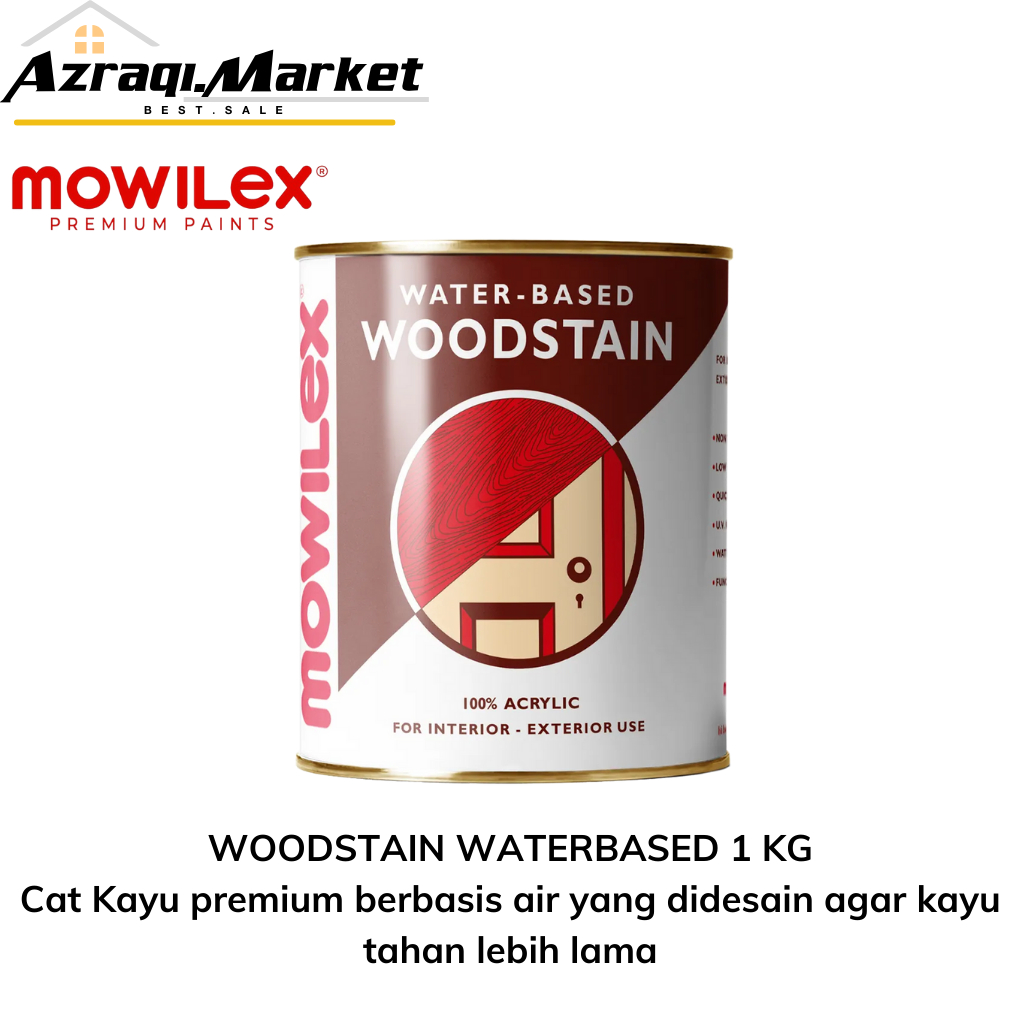 MOWILEX WOODSTAIN WATERBASED 1 KG  PLITUR CAT KAYU