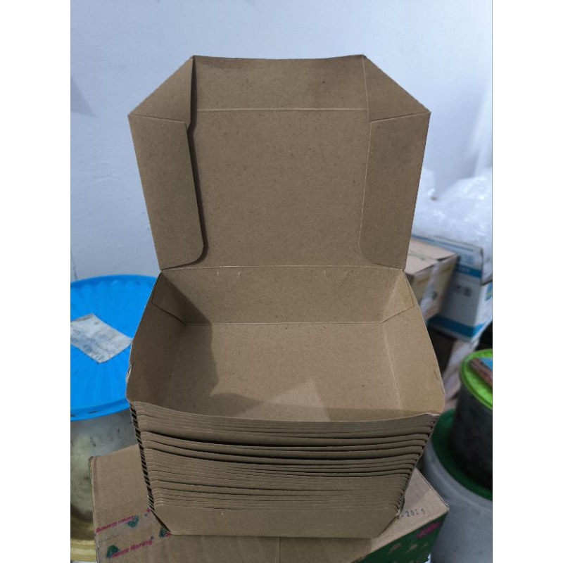 

Paper box M coklat Kraft siap pakai 50pcs