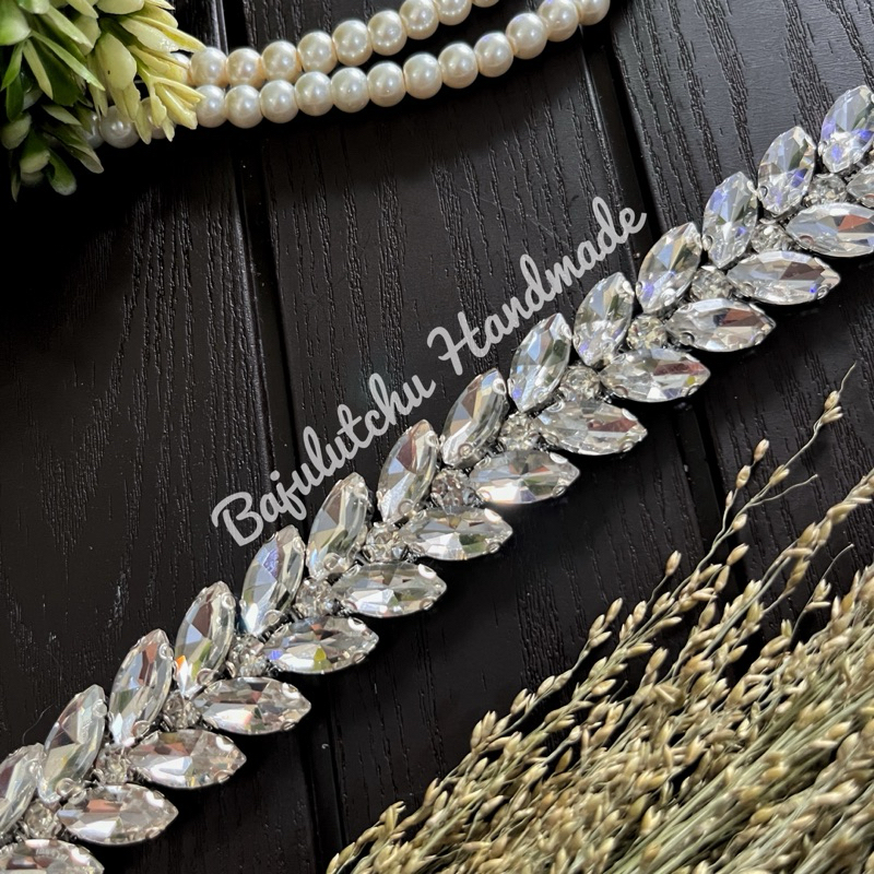 Payet Diamon Rangkai Cangkang pinggang hijab kebaya aplikasi