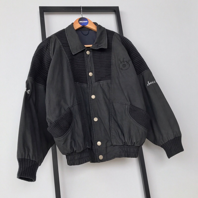 Vintage Work Jacket Original Hitam Boxy Fit