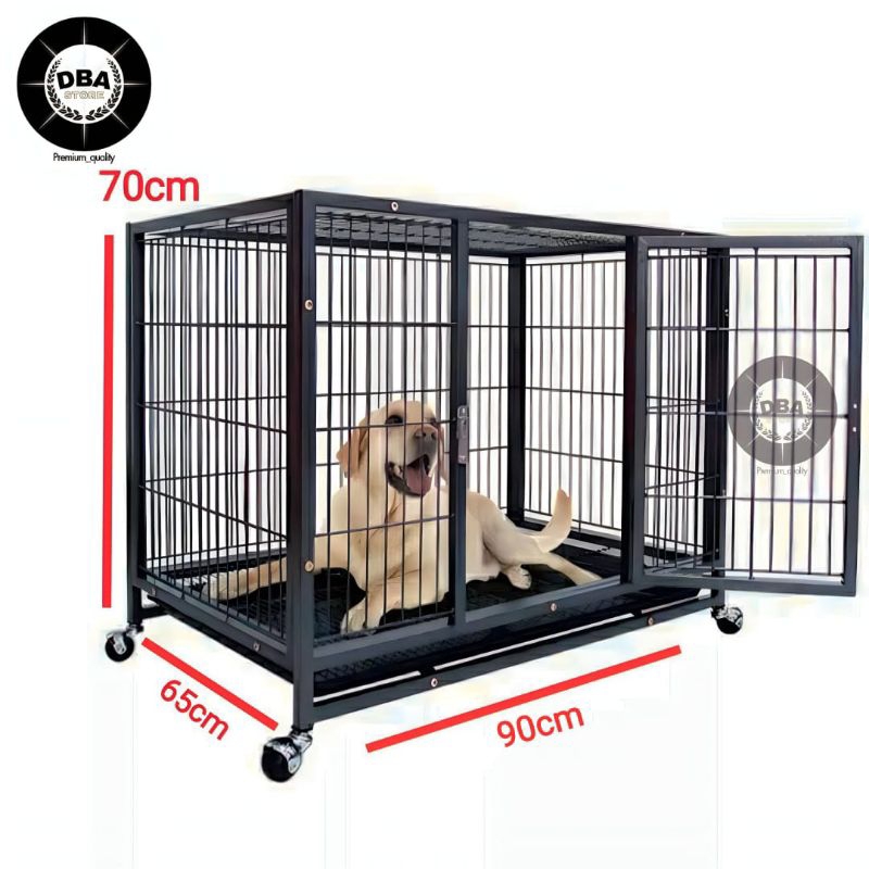 Kandang Anjing Kandang Kucing Besar Besi Hollow Rumah Hewan Premium XXL 90x65x70