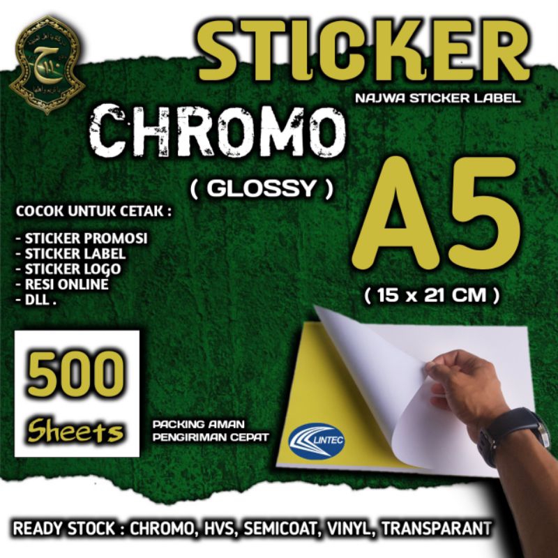 

STICKER KROMO ( GLOSY ) A5 ISI 500 LEMBAR TERMURAH