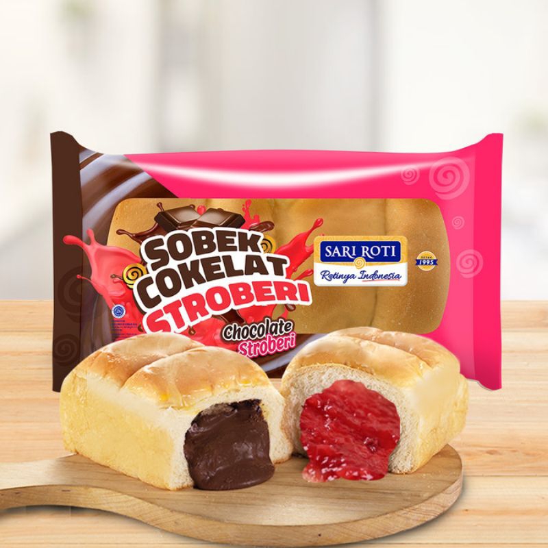 

Roti Sobek Cokelat Stroberi