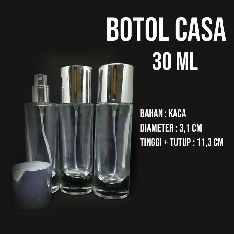 Botol Casa 30ML Silver &amp; black Spray Drat | Botol Parfum Casa Drat | Botol Parfum 30ML
