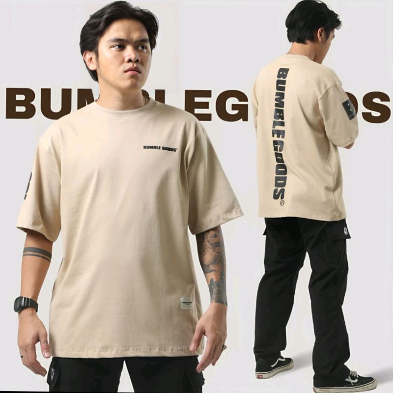 BUMBLEGOODS T-shirt Street Oversize Cream Vertikal Bgoods 16s Polos Heavyweight Brand Local