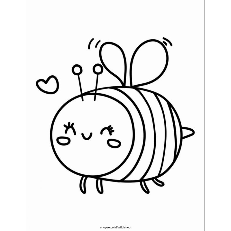 

SUPER CUTE KERTAS MEWARNAI/GAMBAR/SKETSA/COLORING BEE LUCU UNTUK ANAK