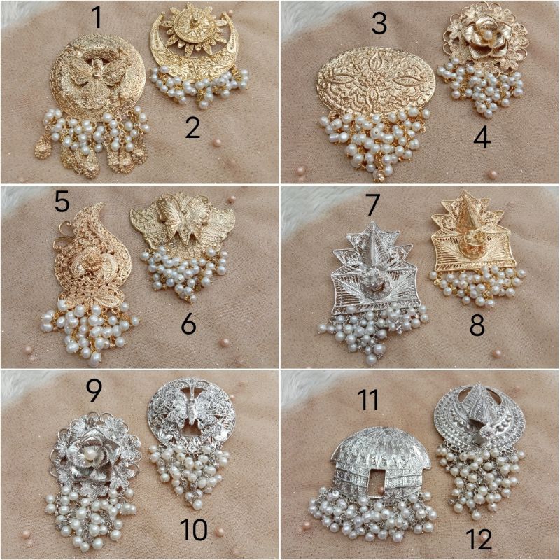 Bros Kebaya Besar Tembaga Premium Mutiara Air Tawar