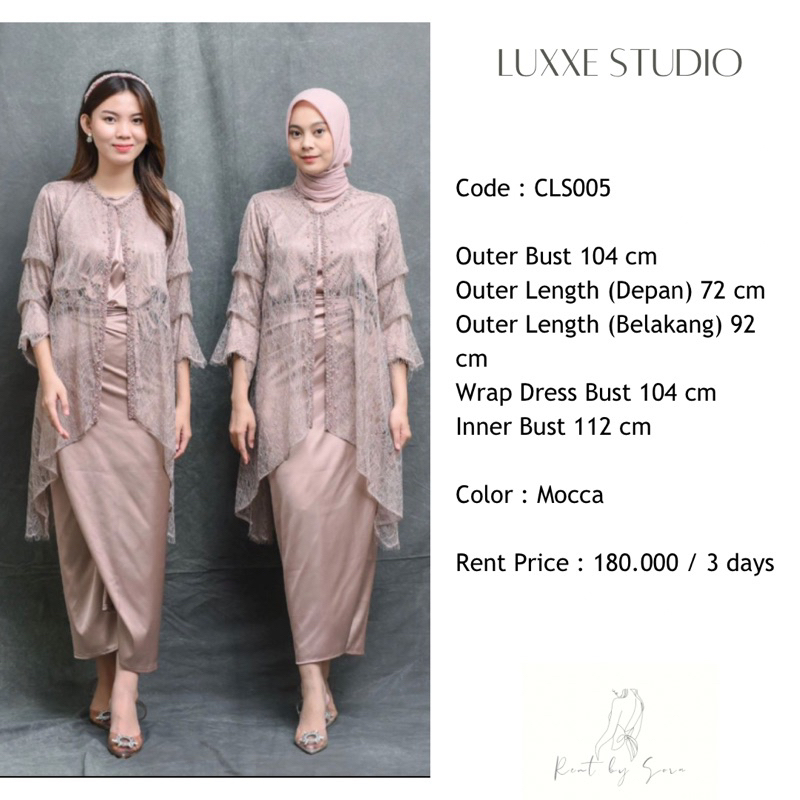 SEWA / RENTAL SET DRESS KONDANGAN LUXXE STUDIO CLS005