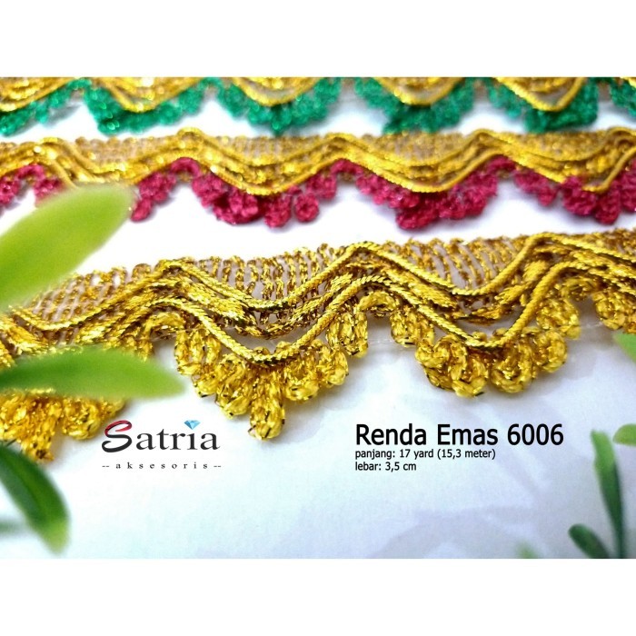 Renda Emas / Lace / Renda Emas 6006 lebar 3 cm ( 15,3 meter)