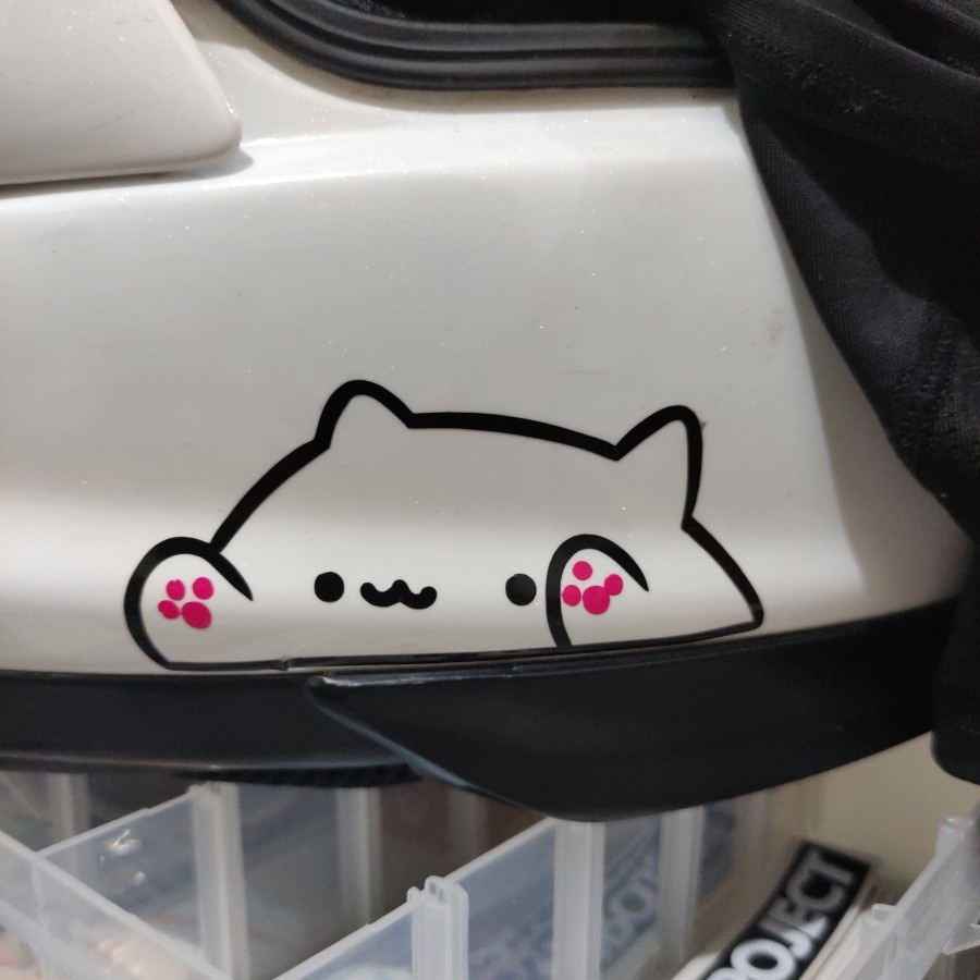 Stiker Motor Lucu Bongo Cat Cutting Gambar Kucing Angkat Tangan Bumper Mobil 3d Decals Emblem Murah