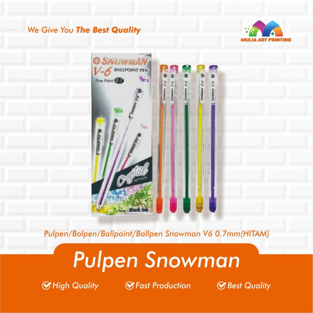 

PULPEN/BOLPEN/BALLPOINT SNOWMAN V6 0.7 MM HITAM